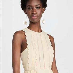 NWT Self-Portrait scallop-detail midi dress in ivory - Size 8